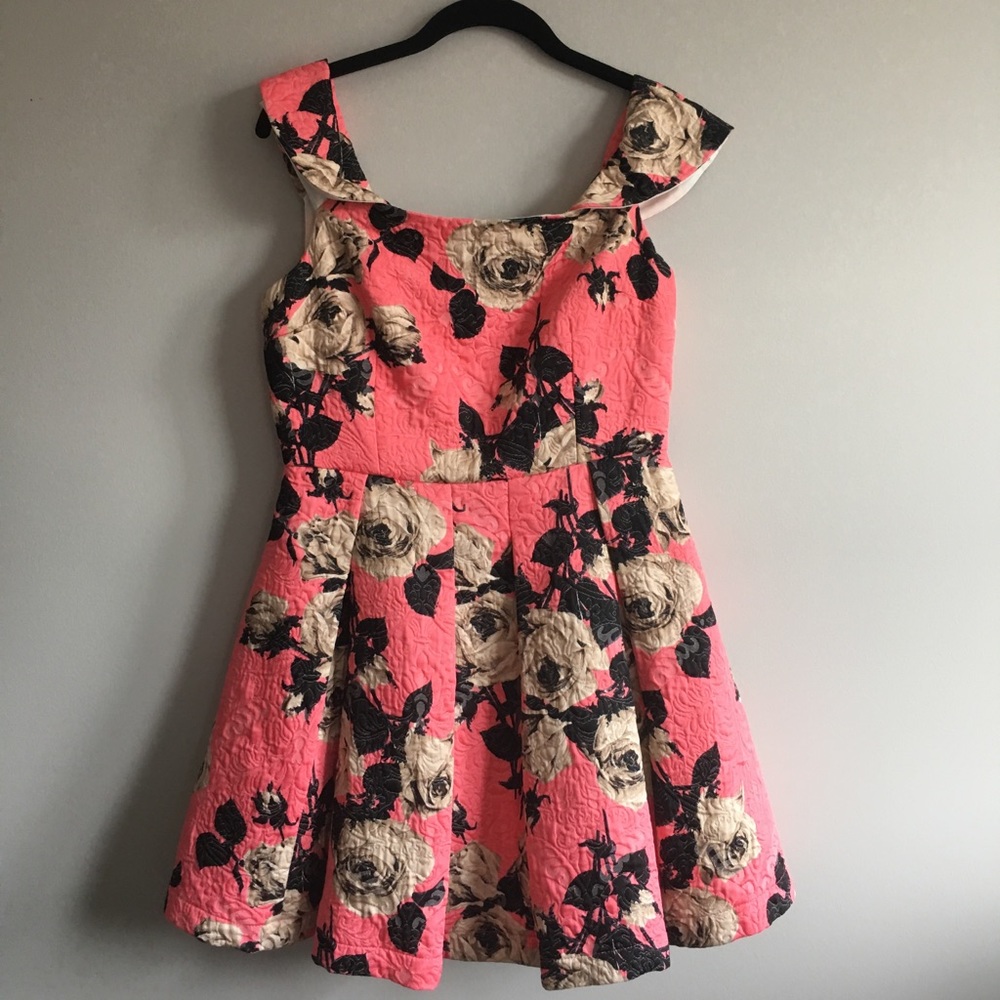 Floral Off The Shoulder Cocktail Party Dress